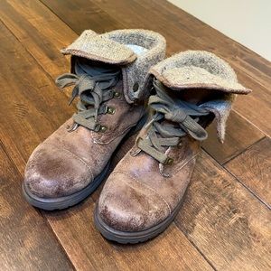 ROXY - Leather Lace Up Combat Boots